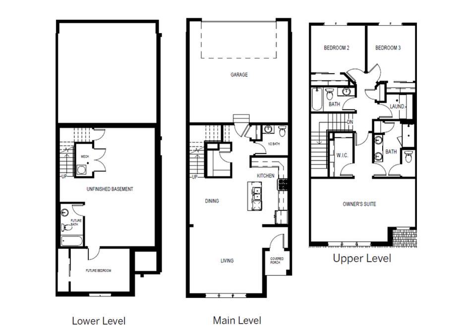 Upsela floor plan at Coyote Ridge Townhomes